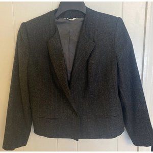 Gilmor~Vintage wool collarless cropped jacket~womens size 14